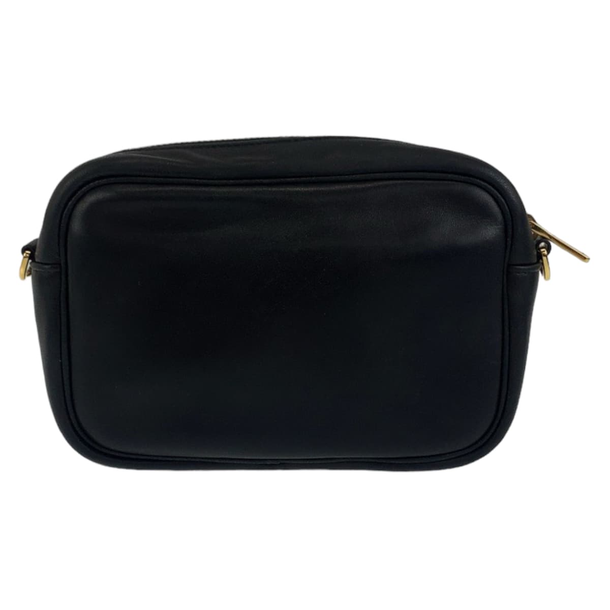 11614
PRADA プラダ リボンモチーフ ブラック レッド ゴールド金具 レザー 斜め掛け ショルダーバッグ ポシェット  レディース ABP38