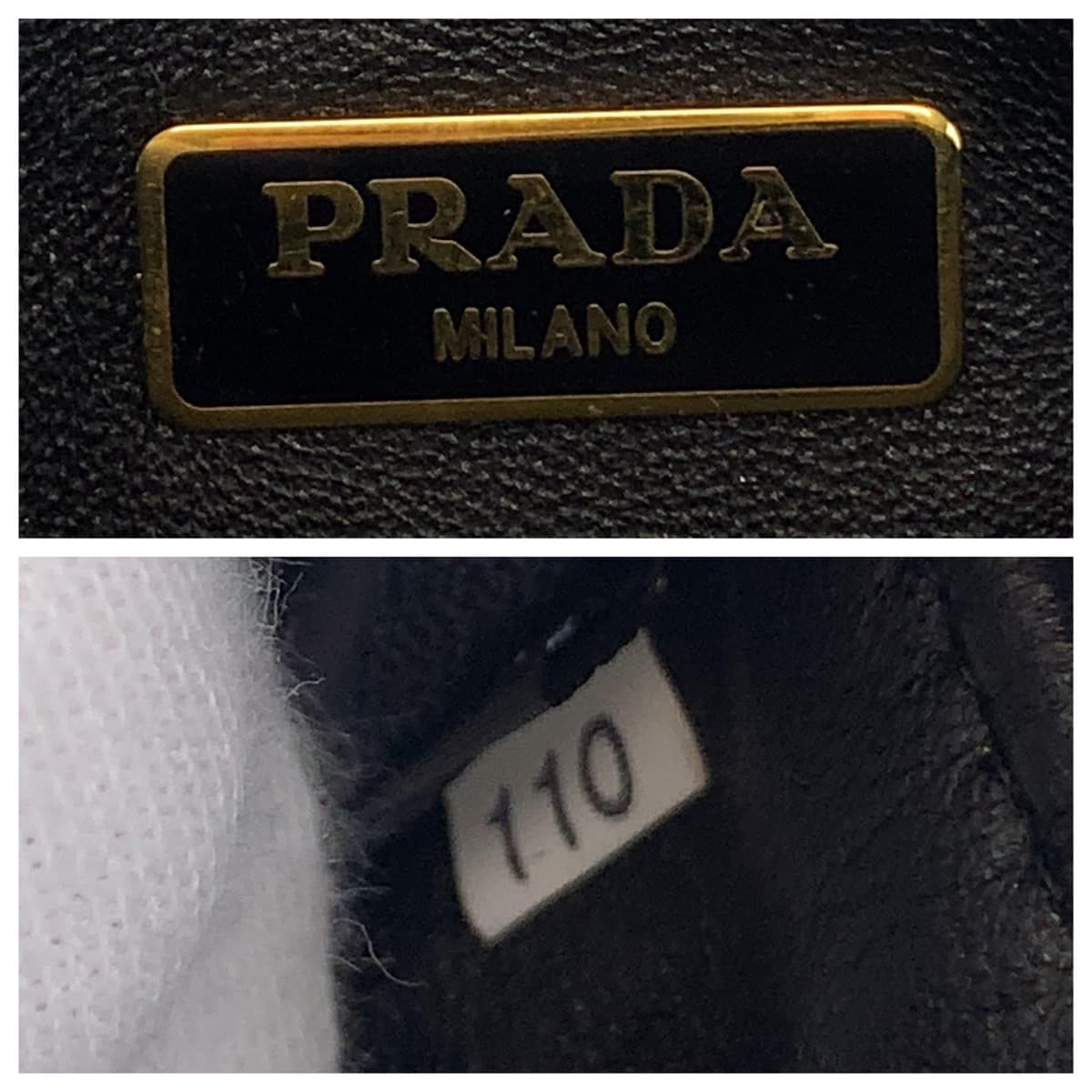 11614
PRADA プラダ リボンモチーフ ブラック レッド ゴールド金具 レザー 斜め掛け ショルダーバッグ ポシェット  レディース ABP38