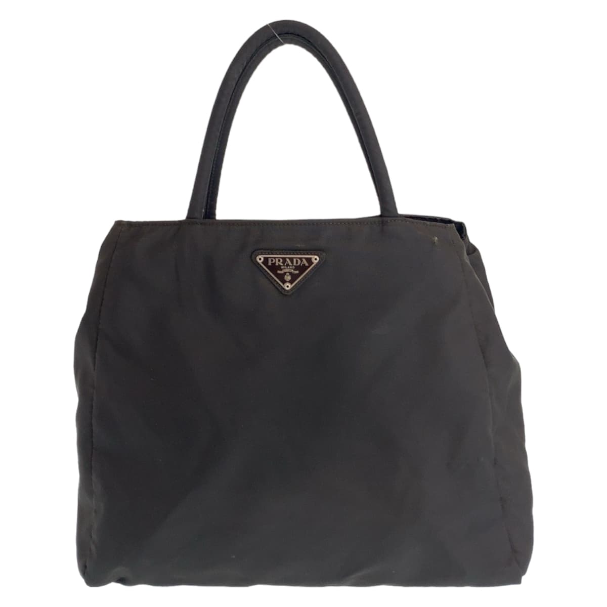 11625
PRADA プラダ テスート 三角ロゴ ダークブラウン シルバー金具 ナイロン トートバッグ ハンドバッグ  レディース