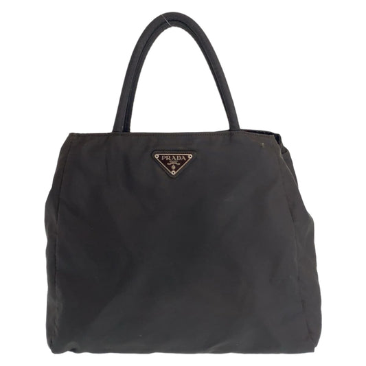 11625
PRADA プラダ テスート 三角ロゴ ダークブラウン シルバー金具 ナイロン トートバッグ ハンドバッグ  レディース