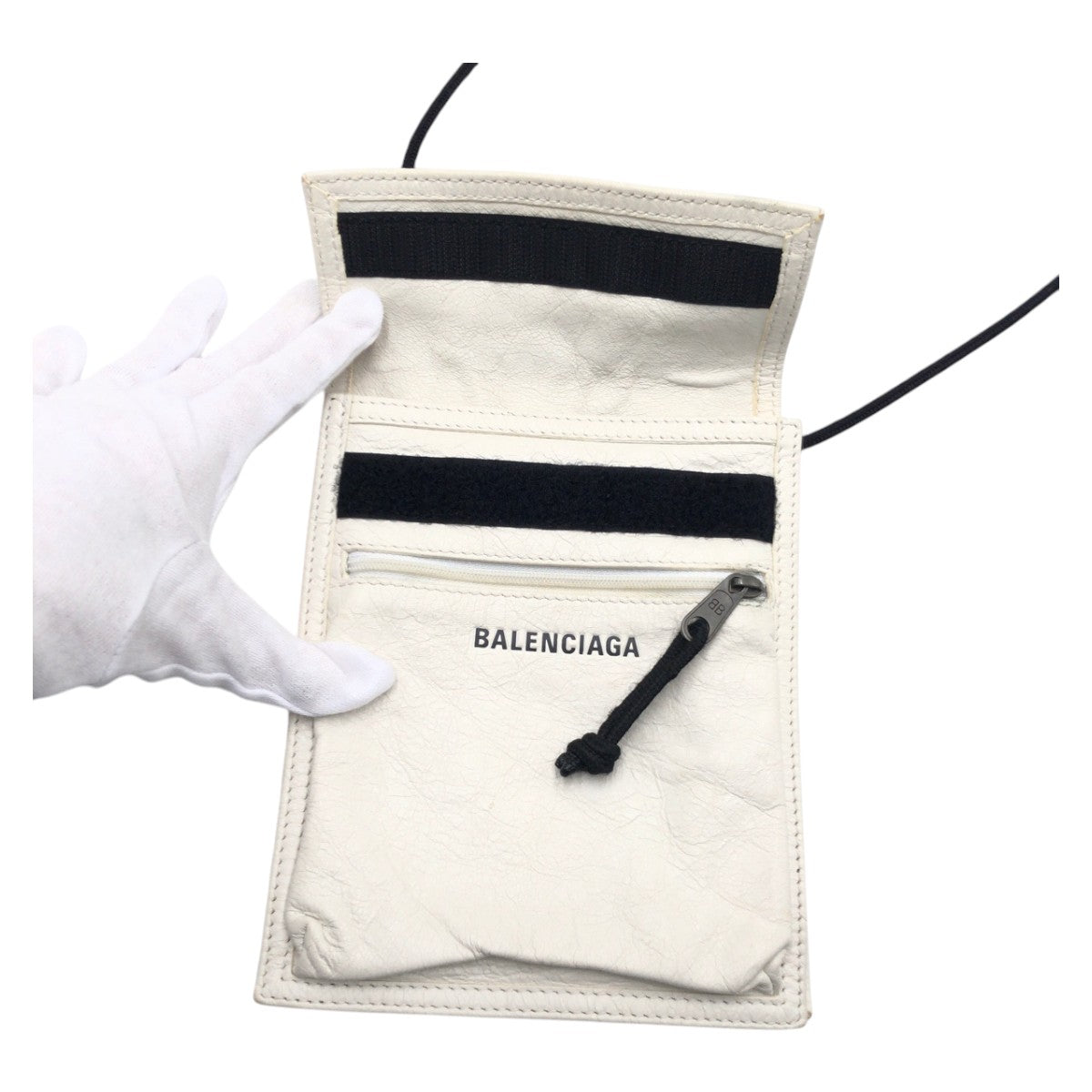 12881
BALENCIAGA バレンシアガ ホワイト レザー 532298 ショルダーバッグ   レディース