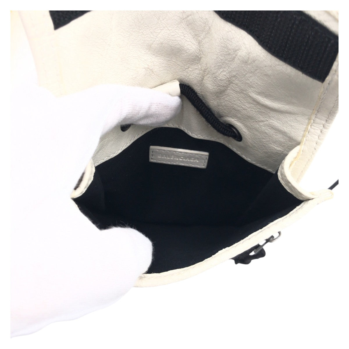 12881
BALENCIAGA バレンシアガ ホワイト レザー 532298 ショルダーバッグ   レディース
