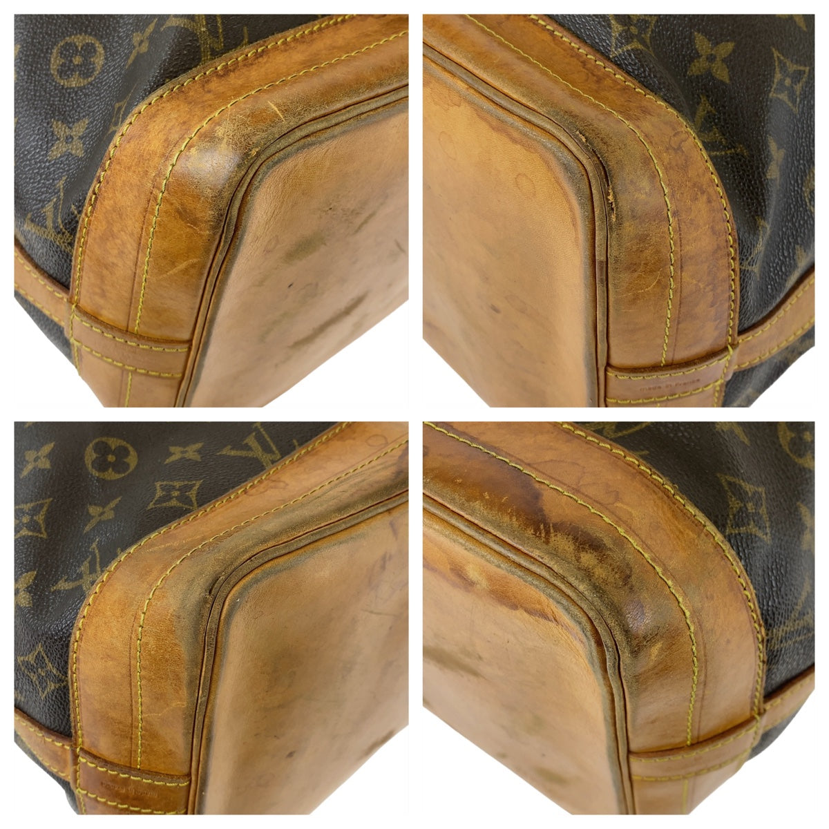 LOUIS VUITTON ルイヴィトン モノグラム ノエ ブラウン ゴールド金具 PVC / レザー M42224 巾着 ショルダーバッグ  レディース