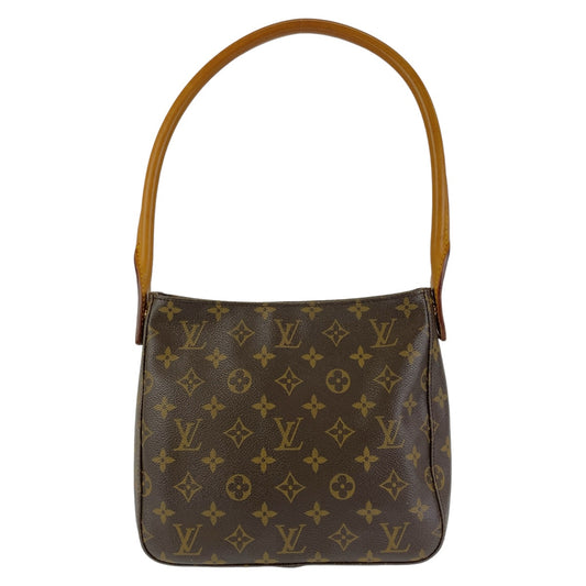 11639
LOUIS VUITTON ルイヴィトン モノグラム ルーピングMM ブラウン ゴールド金具 PVC M51146 ショルダーバッグ  レディース AB50