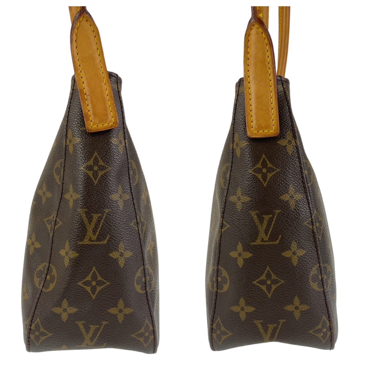 11639
LOUIS VUITTON ルイヴィトン モノグラム ルーピングMM ブラウン ゴールド金具 PVC M51146 ショルダーバッグ  レディース AB50