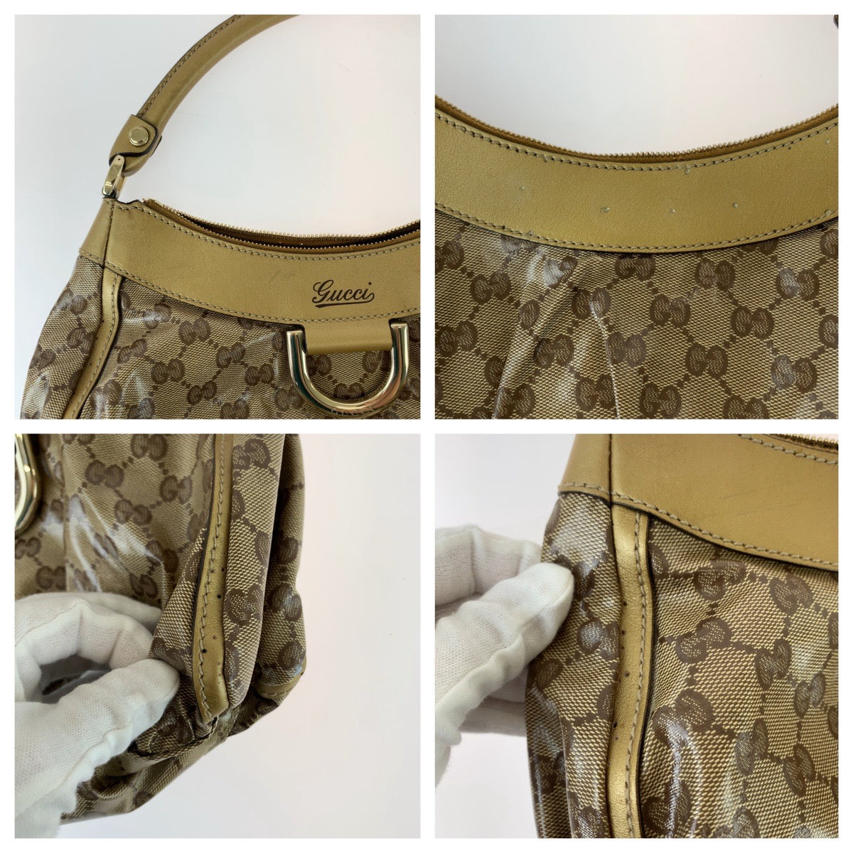 111641
GUCCI グッチ アビー GGクリスタル ベージュ ゴールド金具 GGキャンバス / レザー 265692 ショルダーバッグ ハンドバッグ  レディース