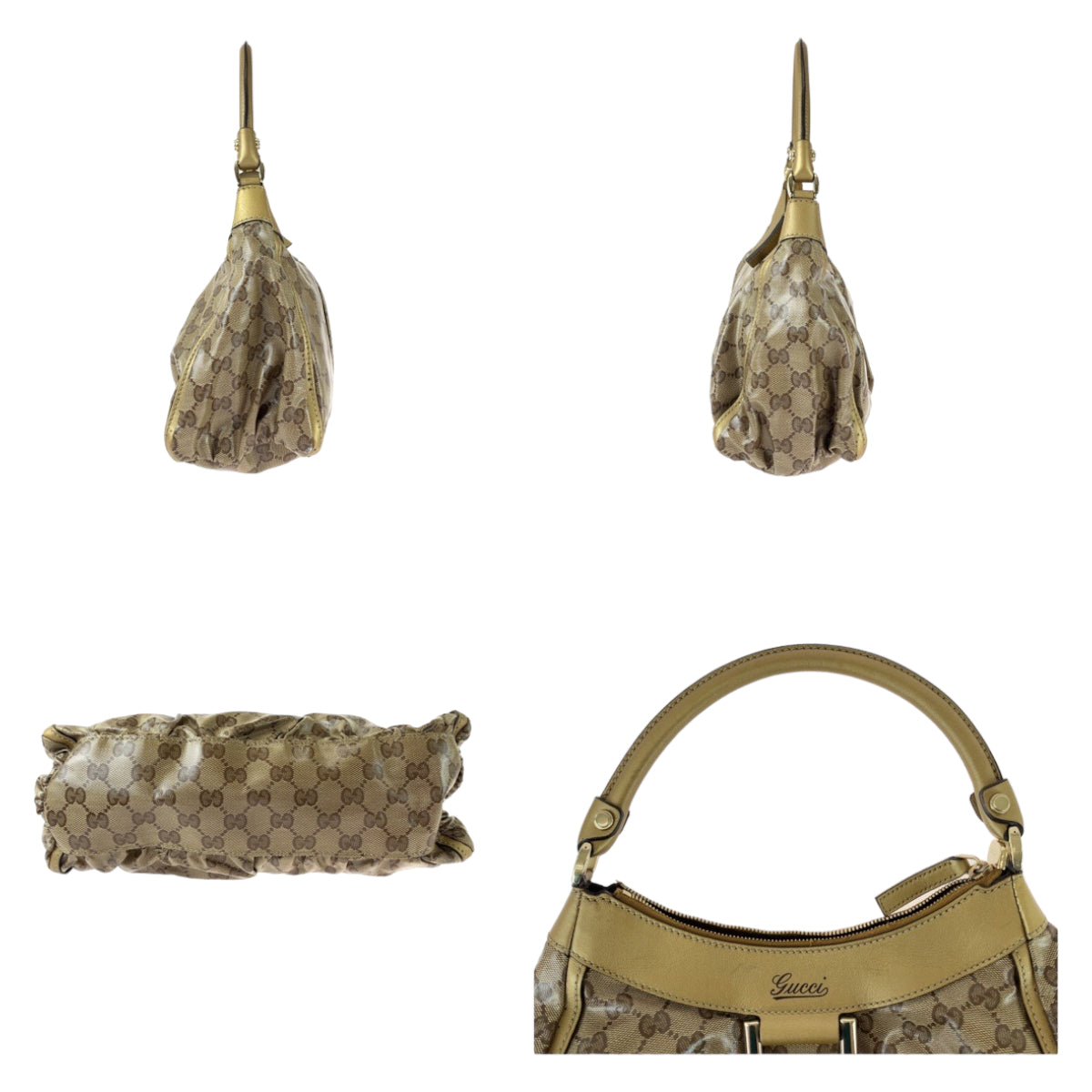 111641
GUCCI グッチ アビー GGクリスタル ベージュ ゴールド金具 GGキャンバス / レザー 265692 ショルダーバッグ ハンドバッグ  レディース