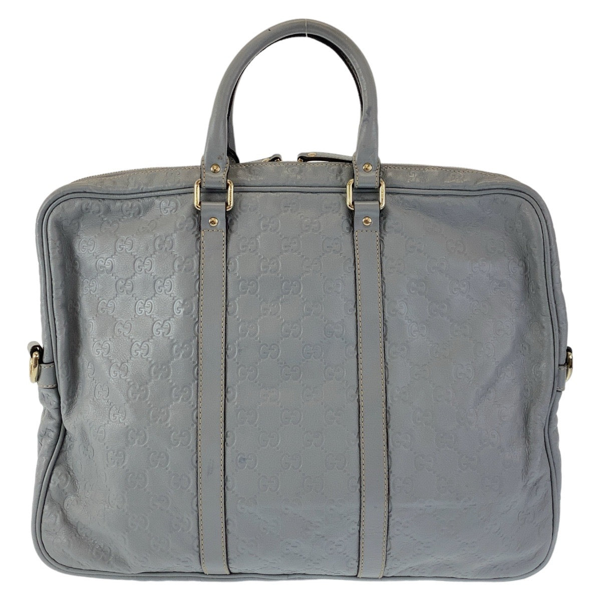 12371
GUCCI グッチ グッチシマ グレー ゴールド金具 レザー 201480 ビジネスバッグ ブリーフケース A4収納  メンズ