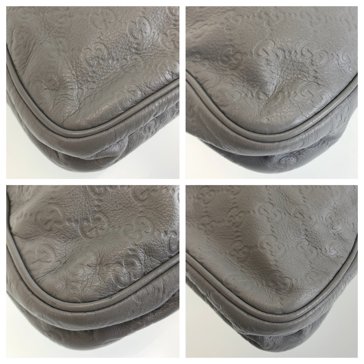 12371
GUCCI グッチ グッチシマ グレー ゴールド金具 レザー 201480 ビジネスバッグ ブリーフケース A4収納  メンズ