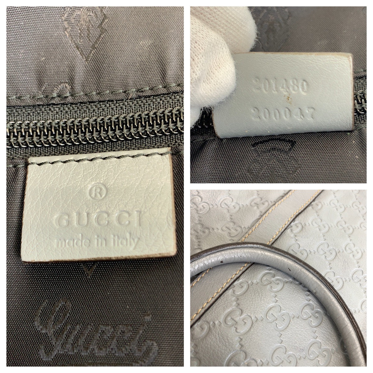 12371
GUCCI グッチ グッチシマ グレー ゴールド金具 レザー 201480 ビジネスバッグ ブリーフケース A4収納  メンズ
