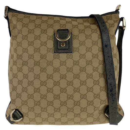 11646
GUCCI グッチ アビー GG柄 ベージュ ブラウン ゴールド金具 GGキャンバス / レザー 131326 斜め掛け ショルダーバック ポシェット  レディース