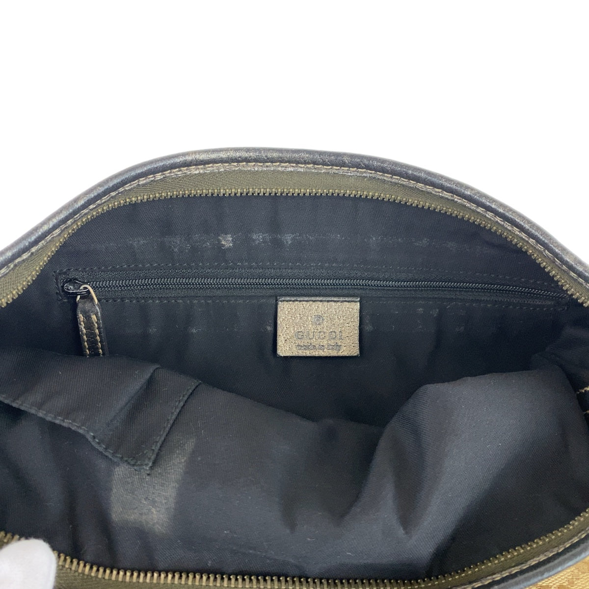 11646
GUCCI グッチ アビー GG柄 ベージュ ブラウン ゴールド金具 GGキャンバス / レザー 131326 斜め掛け ショルダーバック ポシェット  レディース