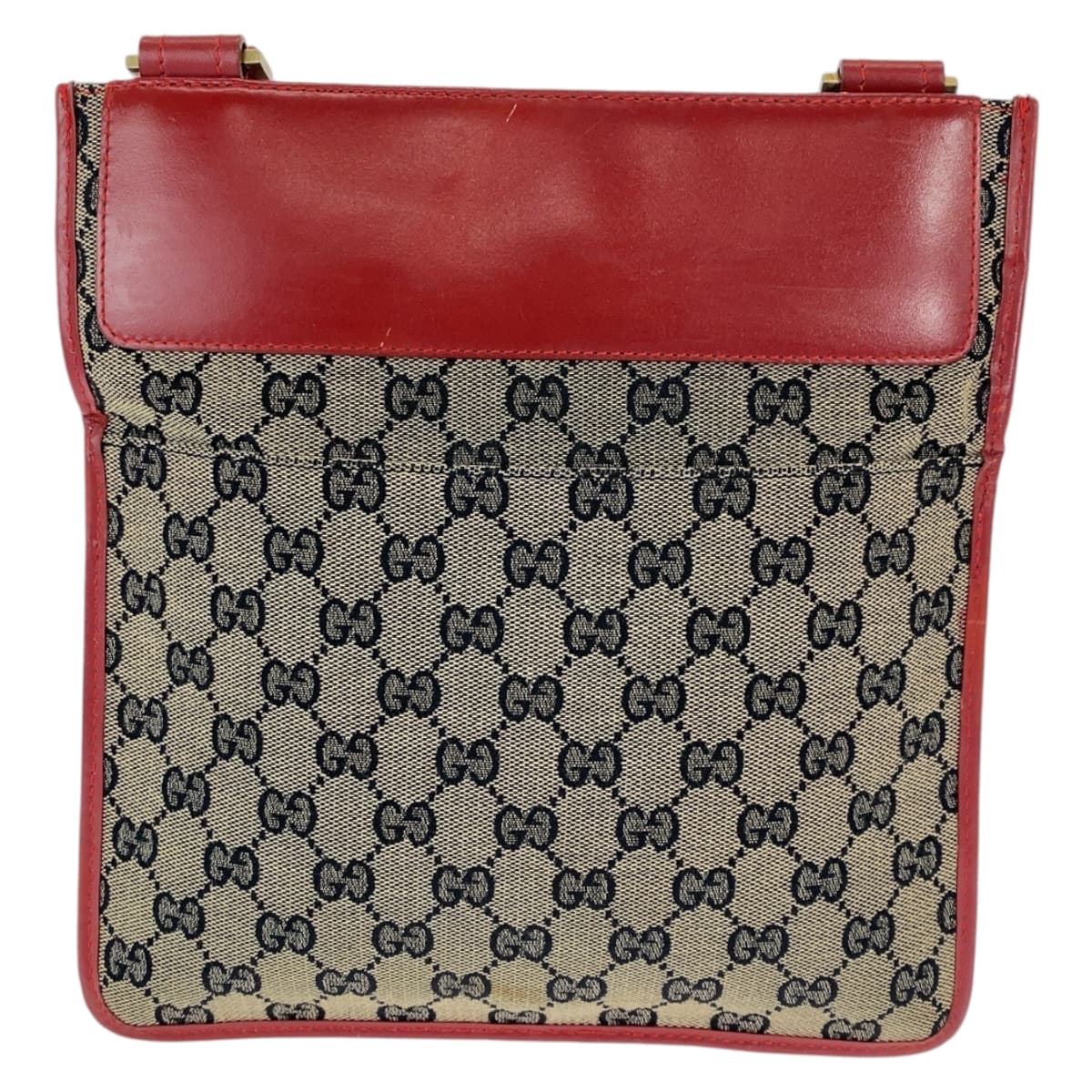 12281
GUCCI グッチ レッド ベージュ ゴールド金具 GGキャンバス ０019 0348 斜め掛け ショルダーバッグ ポシェット  レディース