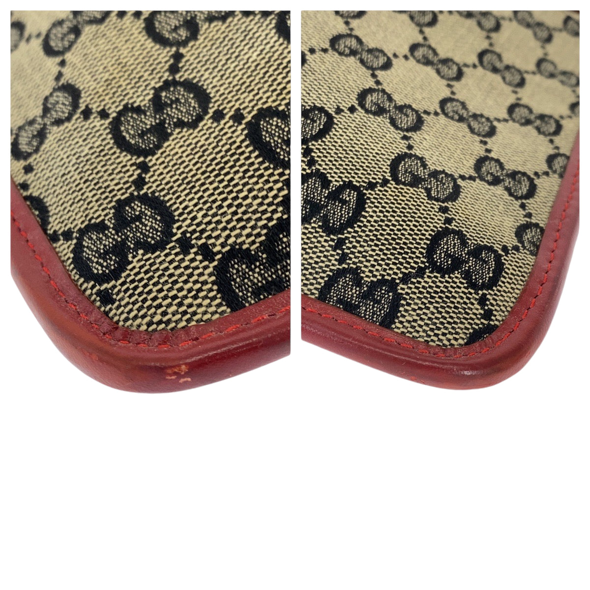 12281
GUCCI グッチ レッド ベージュ ゴールド金具 GGキャンバス ０019 0348 斜め掛け ショルダーバッグ ポシェット  レディース
