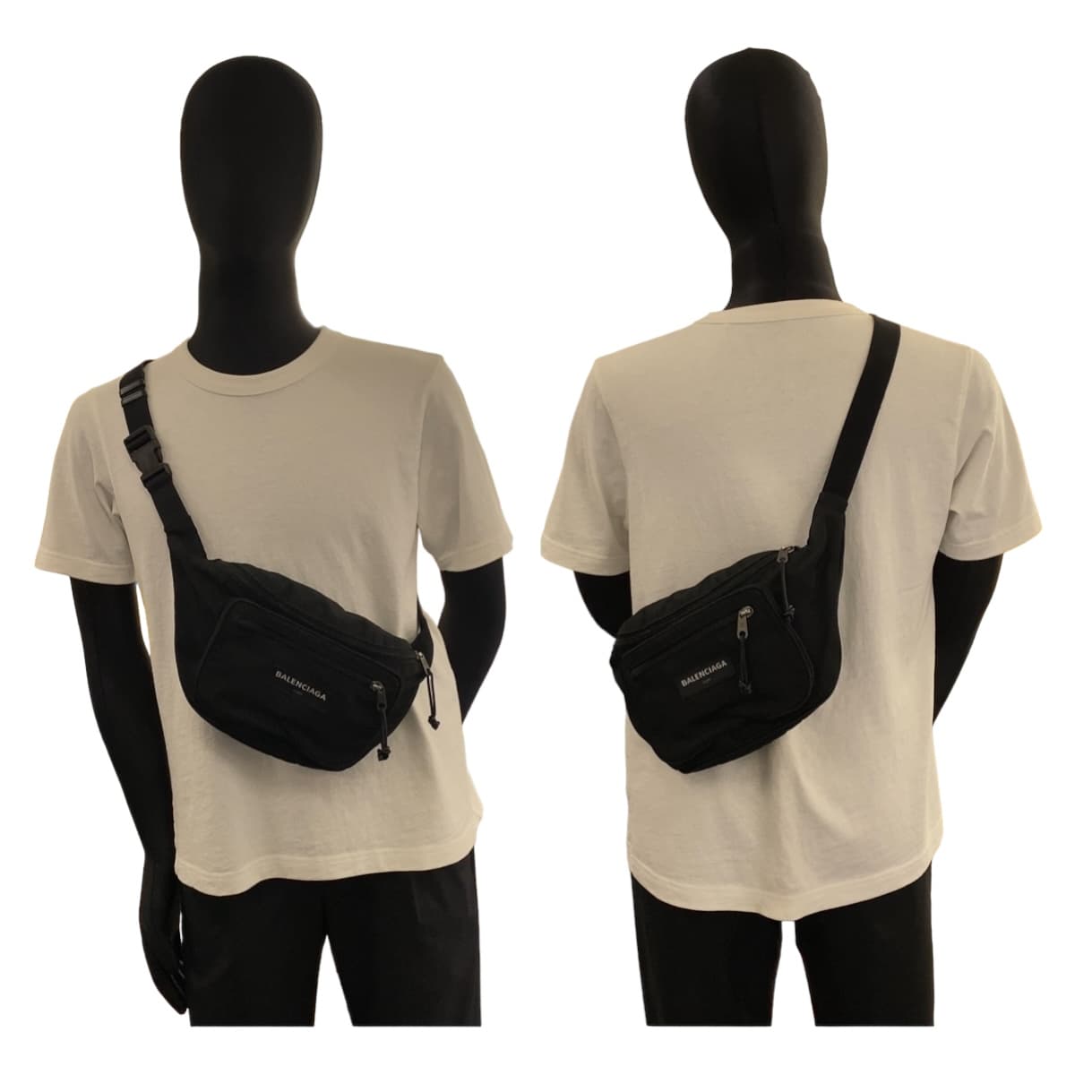 111647
BALENCIAGA バレンシアガ エクスプローラー ブラック 黒 シルバー金具 ナイロン 482389 ボディバッグ バムバッグ  メンズ