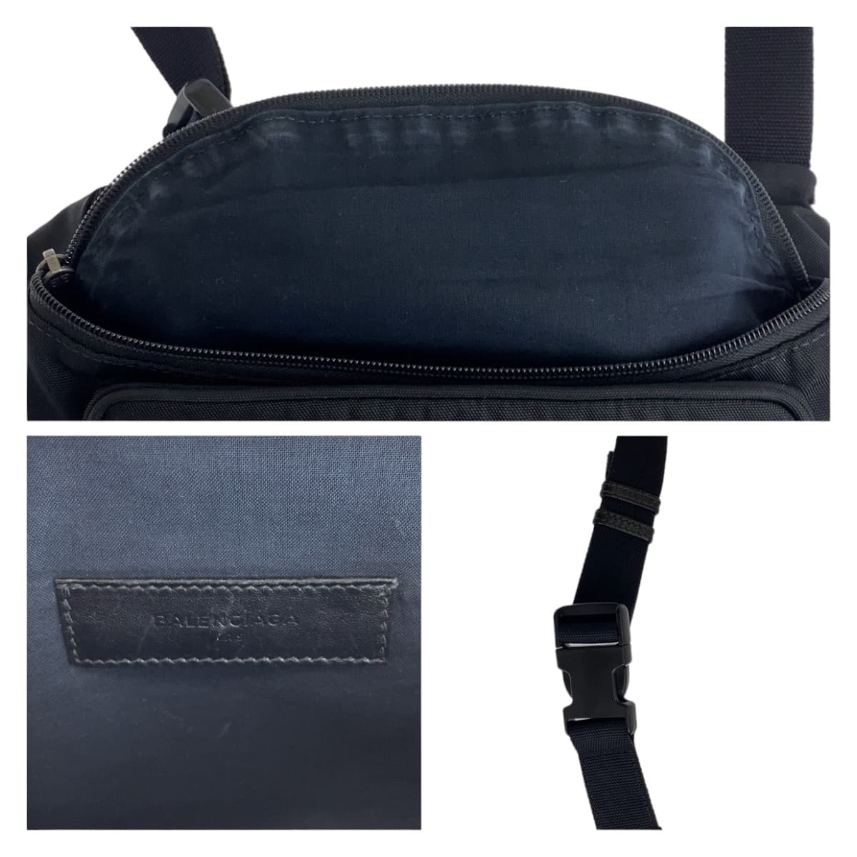 111647
BALENCIAGA バレンシアガ エクスプローラー ブラック 黒 シルバー金具 ナイロン 482389 ボディバッグ バムバッグ  メンズ