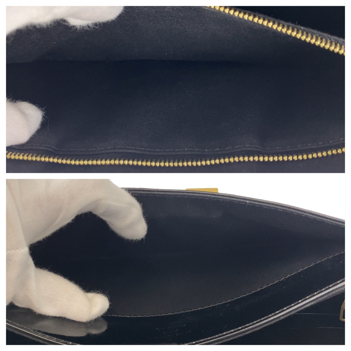 111651
LOUIS VUITTON ルイヴィトン ヴェルニ ポシェット ルイーズEW ブラック ノワール ゴールド金具 パテントレザー M90083 クラッチバッグ セカンドバッグ  レディース