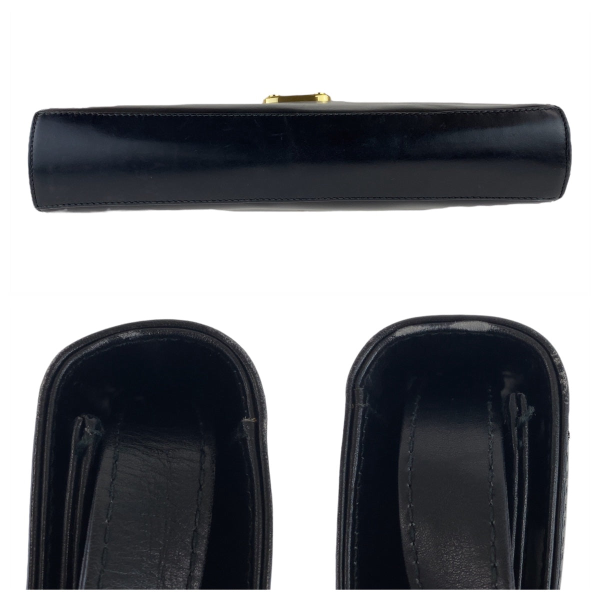 11652
GUCCI グッチ ヴィンテージ オールドグッチ レディロック ブラック 黒 ゴールド金具 レザー 004.33.0450 斜め掛け ショルダーバッグ ポシェット  レディース ABP32