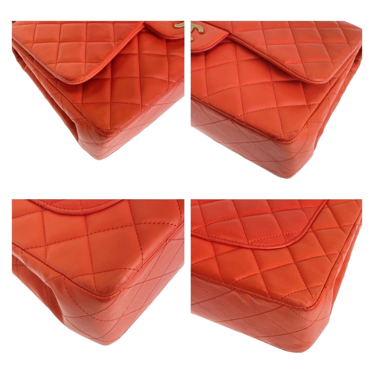 11657
CHANEL シャネル デカマトラッセ30 シングルフラップ ココマーク ターンロック オレンジ ゴールド金具 ラムスキン チェーンショルダーバッグ  レディース