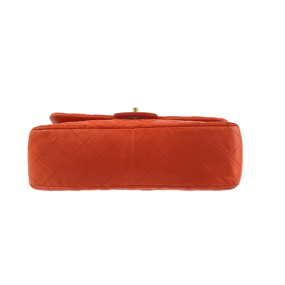 11657
CHANEL シャネル デカマトラッセ30 シングルフラップ ココマーク ターンロック オレンジ ゴールド金具 ラムスキン チェーンショルダーバッグ  レディース
