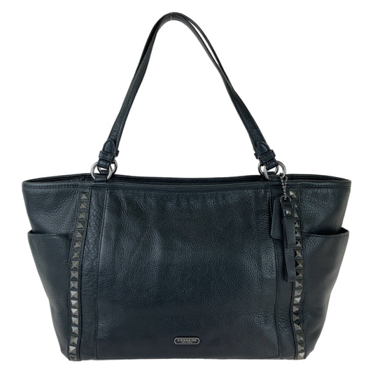 COACH コーチ スタッズ ブラック 黒 ガンメタ金具 レザー トートバッグ ショルダーバッグ 男女兼用  レディース