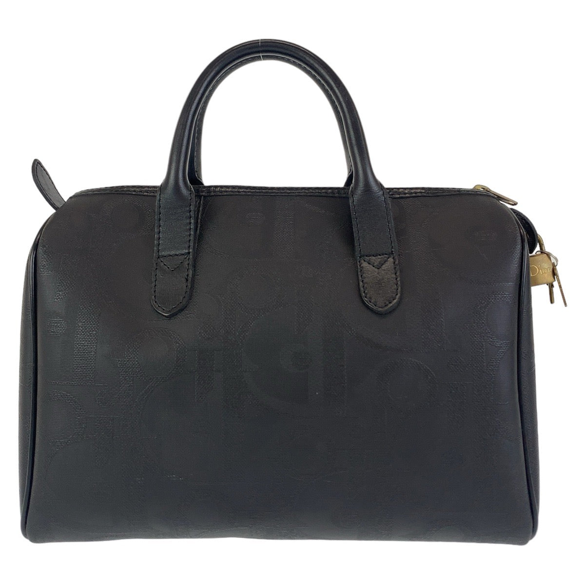 11662
Dior ディオール ヴィンテージ トロッター ブラック ゴールド金具 PVC ハンドバッグ ミニボストンバッグ  レディース