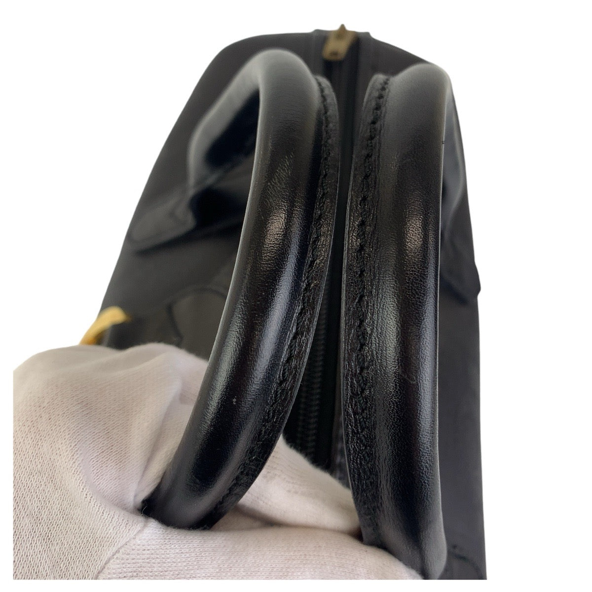 11662
Dior ディオール ヴィンテージ トロッター ブラック ゴールド金具 PVC ハンドバッグ ミニボストンバッグ  レディース
