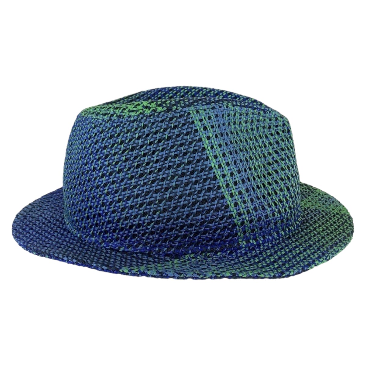 HERMES エルメス トラビスハット サイズ58 ブルー グリーン ブラック 黒 シルク / リネン ハット 中折れ帽子  メンズ
