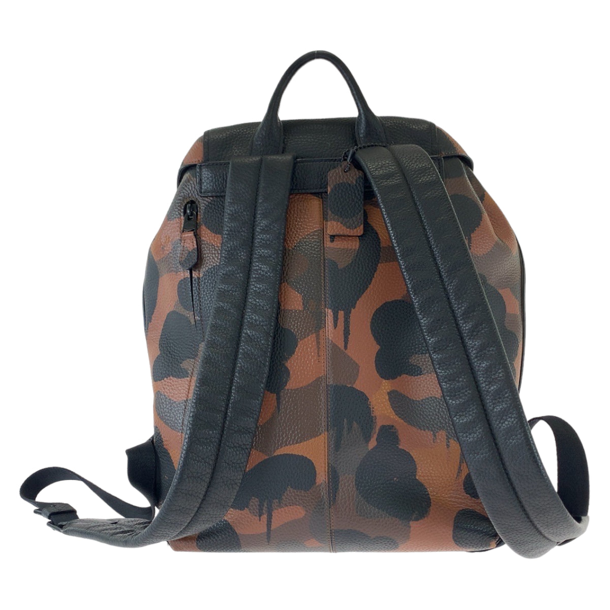 11668
COACH コーチ マンハッタン プリンテッド カモフラ柄 ブラウン ブラック レザー バックパック リュックサック  メンズ