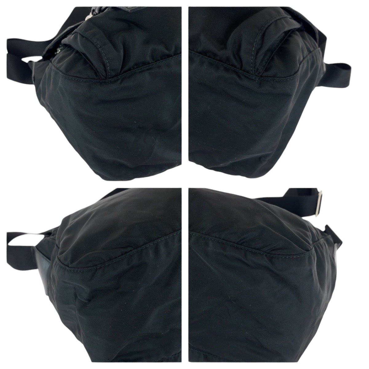 12885
PRADA プラダ テスート 三角ロゴプレート ブラック 黒 シルバー金具 ナイロン 1BD953 ショルダーバッグ メッセンジャーバッグ  レディース