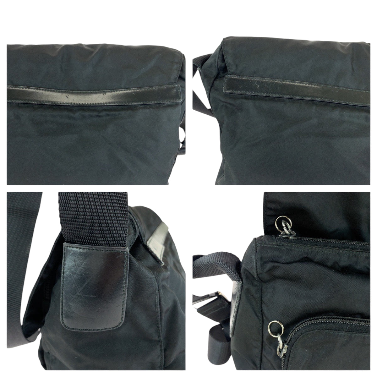 12885
PRADA プラダ テスート 三角ロゴプレート ブラック 黒 シルバー金具 ナイロン 1BD953 ショルダーバッグ メッセンジャーバッグ  レディース