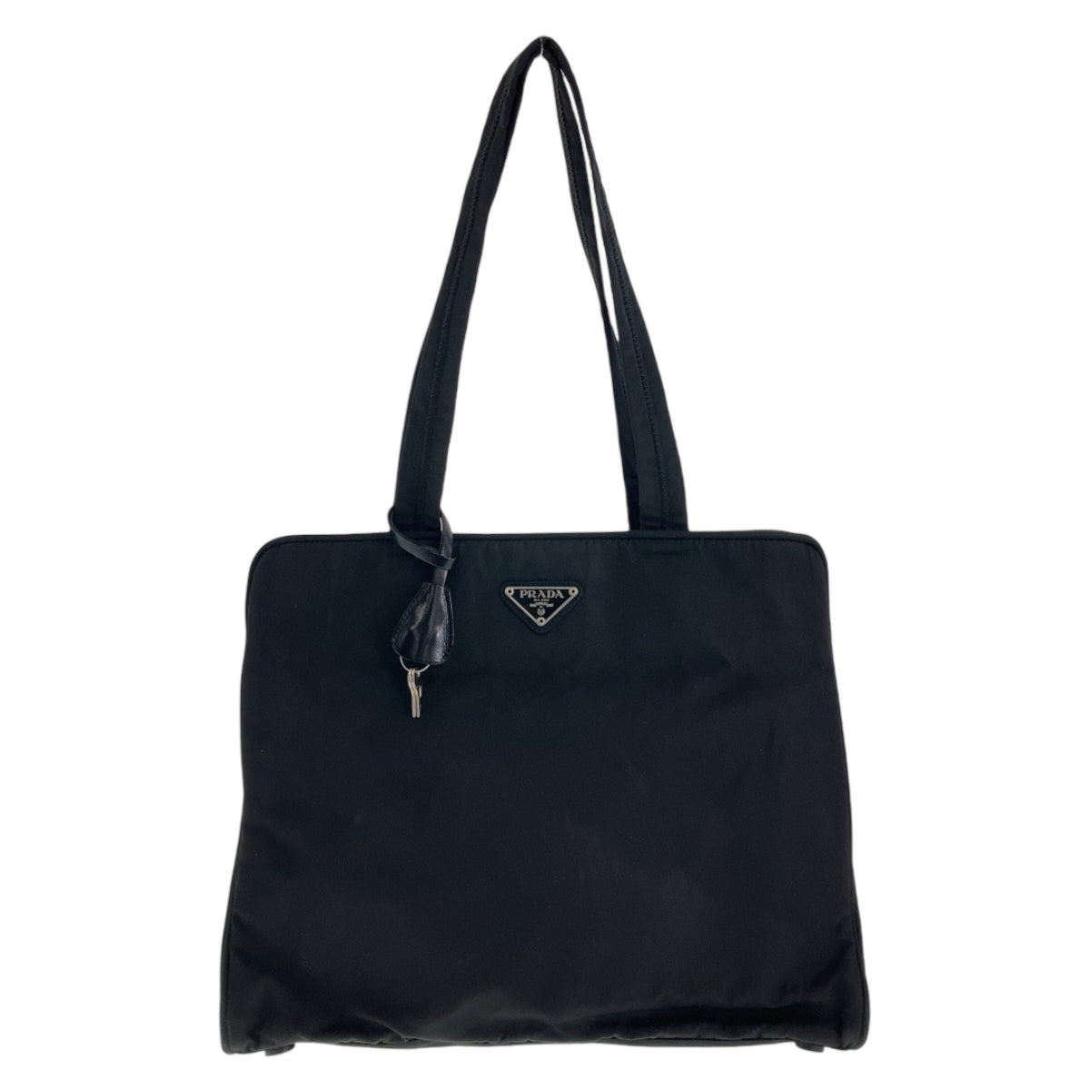 112359
PRADA プラダ テスート 三角ロゴプレート ブラック 黒 シルバー金具 ナイロン トートバッグ ショルダーバッグ  レディース