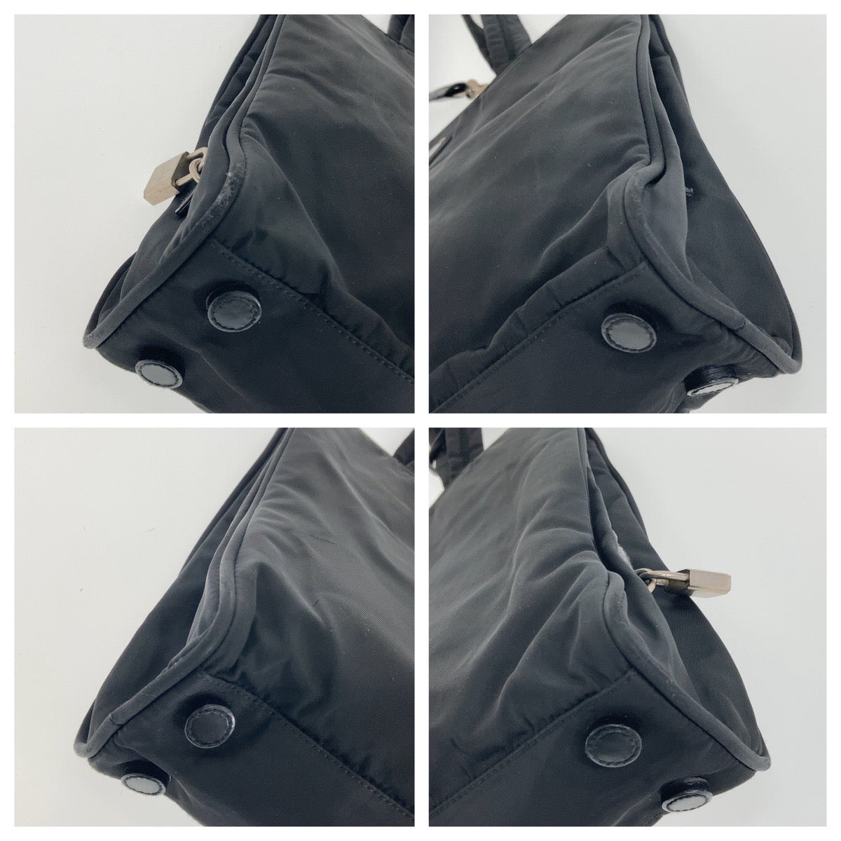 112359
PRADA プラダ テスート 三角ロゴプレート ブラック 黒 シルバー金具 ナイロン トートバッグ ショルダーバッグ  レディース