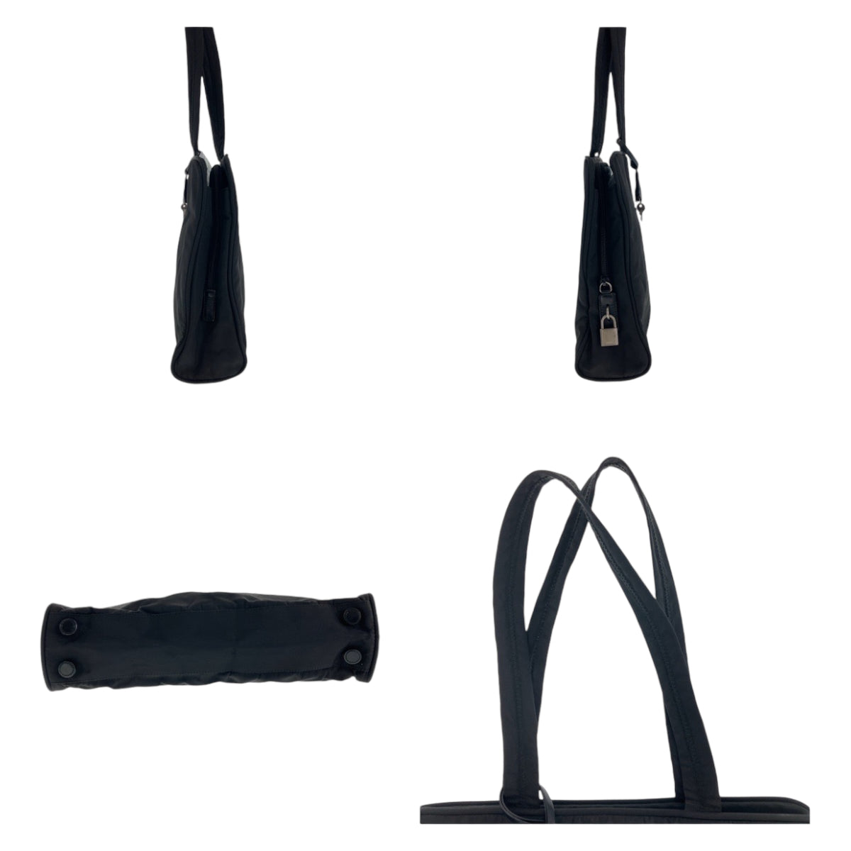 112359
PRADA プラダ テスート 三角ロゴプレート ブラック 黒 シルバー金具 ナイロン トートバッグ ショルダーバッグ  レディース