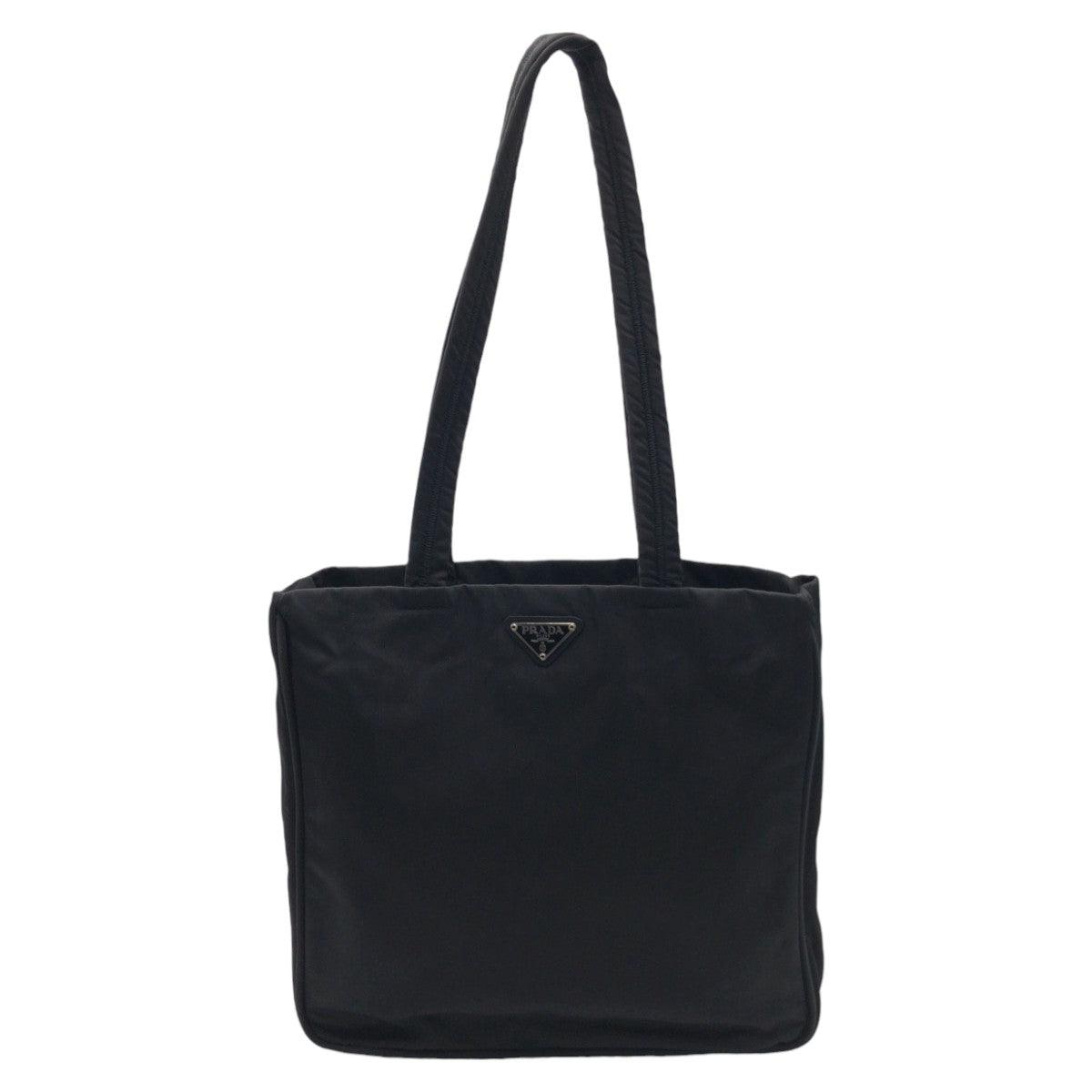 12886
 PRADA Prada Tessuto Triangle Logo Black Nylon Tote Bag Shoulder Bag Women's