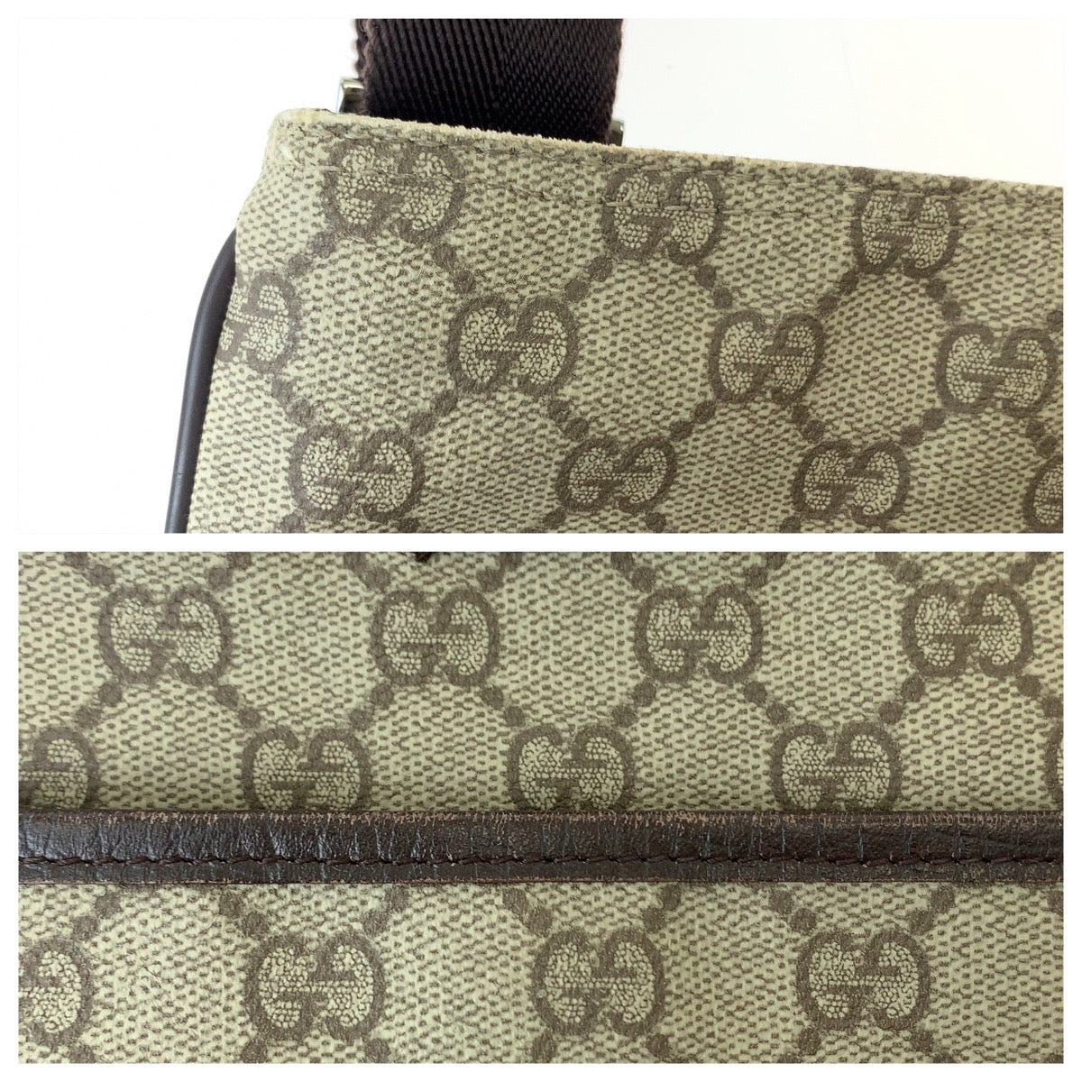 11679
GUCCI グッチ 男女兼用 ベージュ ブラウン シルバー金具 GGスプリームキャンバス 141626 斜め掛け ショルダーバッグ メッセンジャーバッグ  メンズ