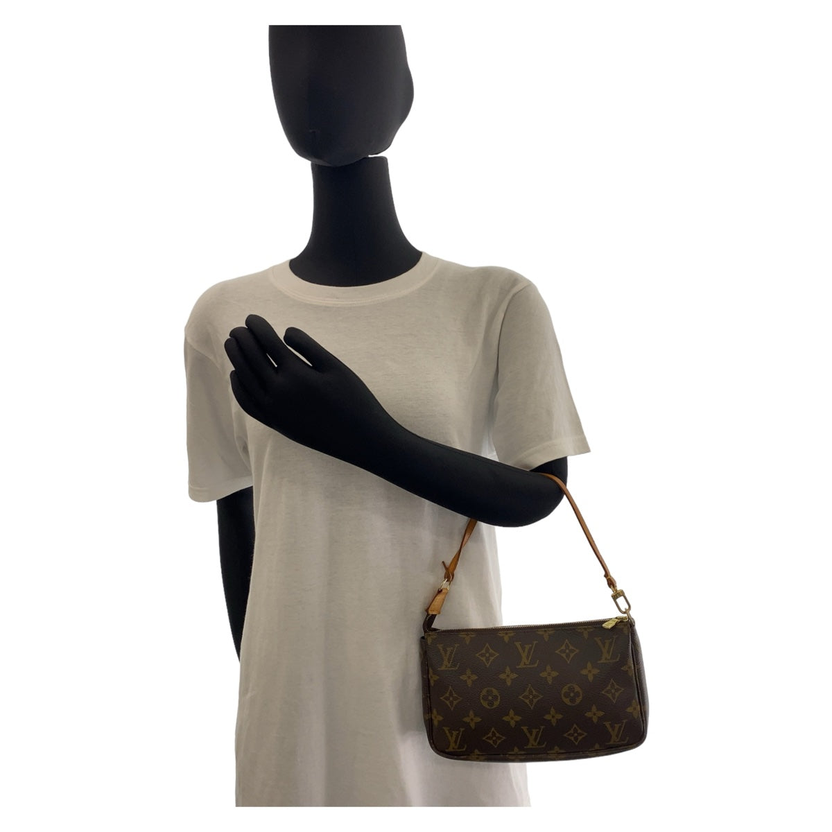 11677
LOUIS VUITTON ルイヴィトン モノグラム ポシェット アクセソワール ブラウン ゴールド金具 PVC M51980 ハンドバッグ アクセサリーポーチ  レディース