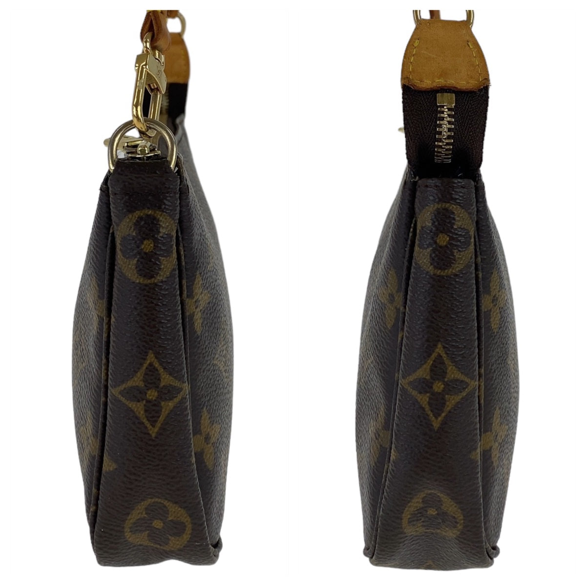 11677
LOUIS VUITTON ルイヴィトン モノグラム ポシェット アクセソワール ブラウン ゴールド金具 PVC M51980 ハンドバッグ アクセサリーポーチ  レディース