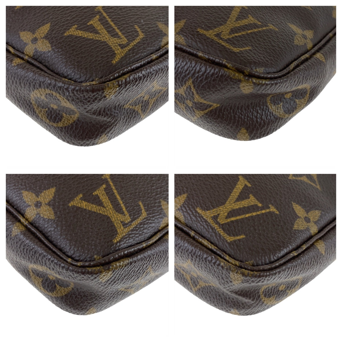 11677
LOUIS VUITTON ルイヴィトン モノグラム ポシェット アクセソワール ブラウン ゴールド金具 PVC M51980 ハンドバッグ アクセサリーポーチ  レディース