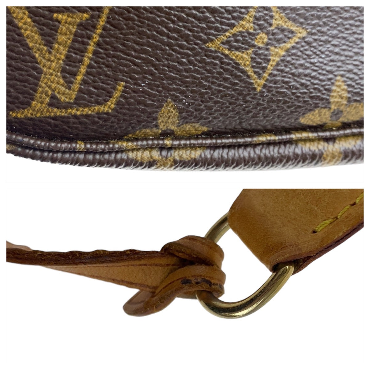 11677
LOUIS VUITTON ルイヴィトン モノグラム ポシェット アクセソワール ブラウン ゴールド金具 PVC M51980 ハンドバッグ アクセサリーポーチ  レディース