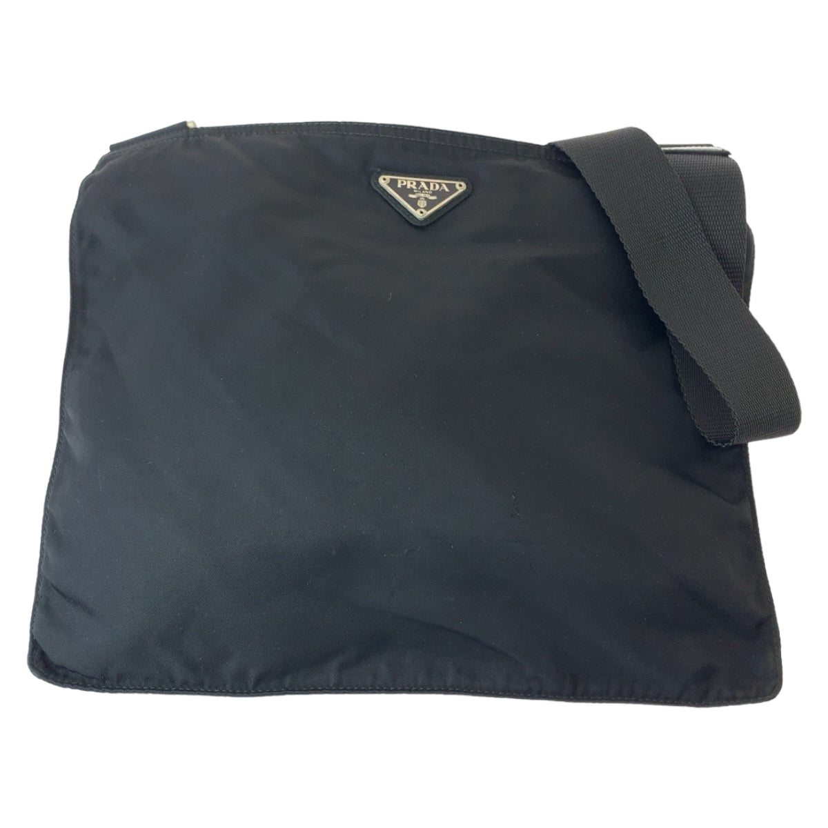 11682
PRADA プラダ テスート 三角ロゴプレート ブラック シルバー金具 ナイロン VA0053 ショルダーバッグ 斜め掛け ポシェット 男女兼用  レディース