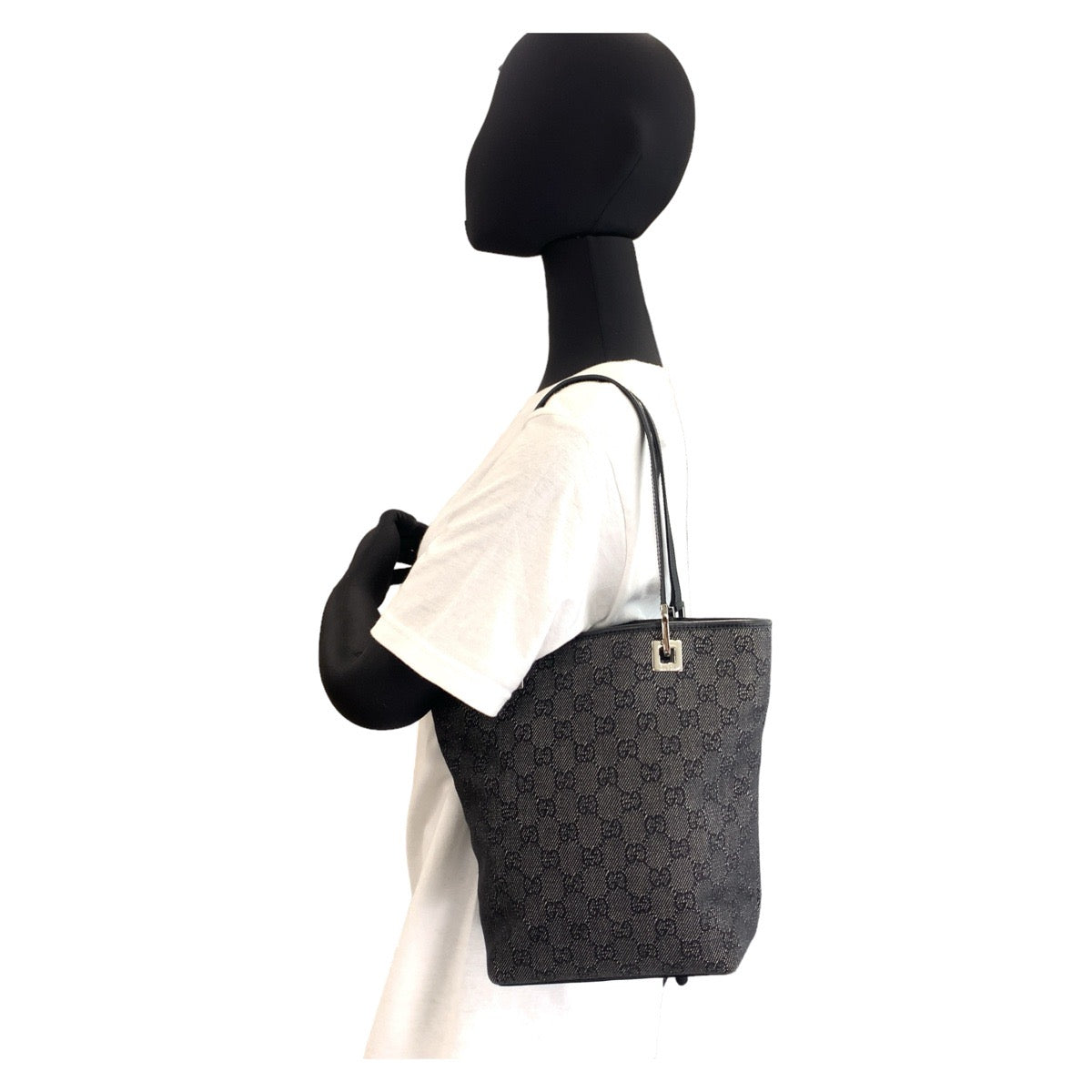 11683
GUCCI グッチ GG柄 ブラック シルバー金具 GGキャンバス 31244 トートバッグ ショルダーバッグ  レディース