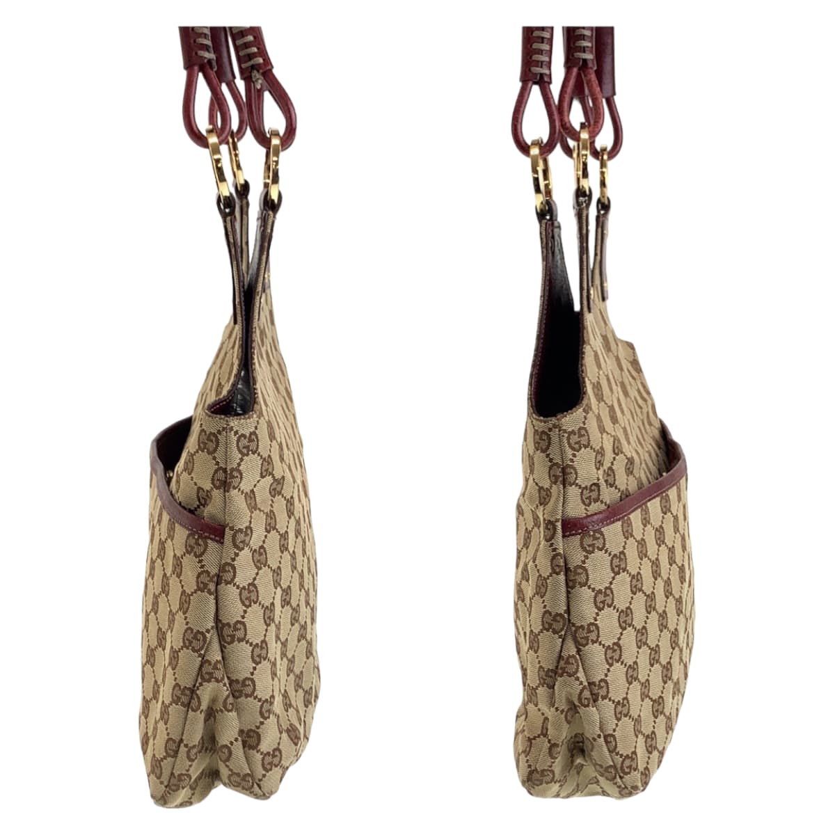 111684
GUCCI グッチ ベージュ ボルドー ゴールド金具 GGキャンバス 132260 ショルダーバッグ  レディース