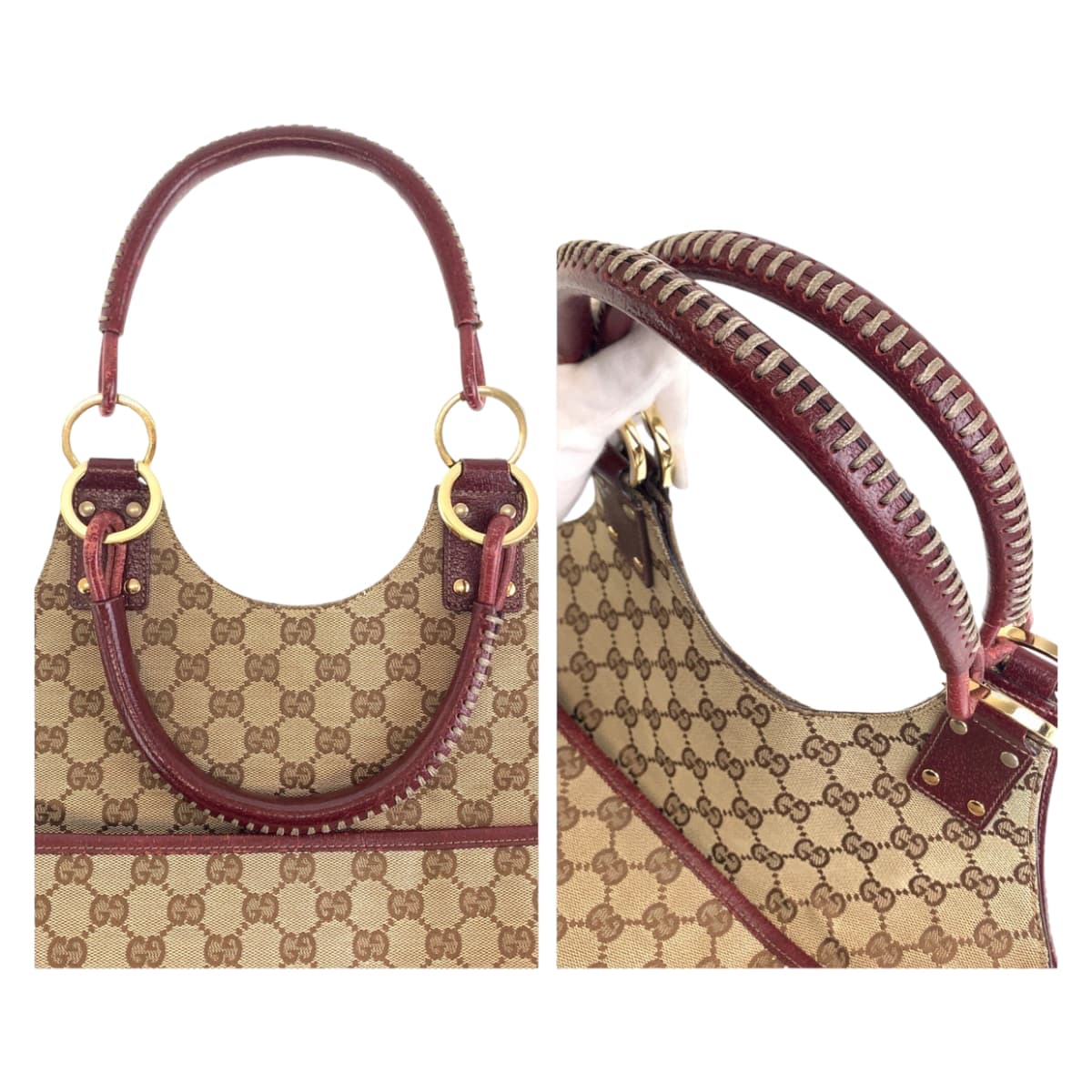 111684
GUCCI グッチ ベージュ ボルドー ゴールド金具 GGキャンバス 132260 ショルダーバッグ  レディース