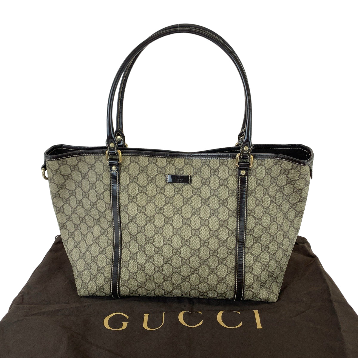 111688
GUCCI グッチ ブラウン ゴールド金具 GGスプリームキャンバス / レザー 197953 トートバッグ ショルダーバッグ  レディース
