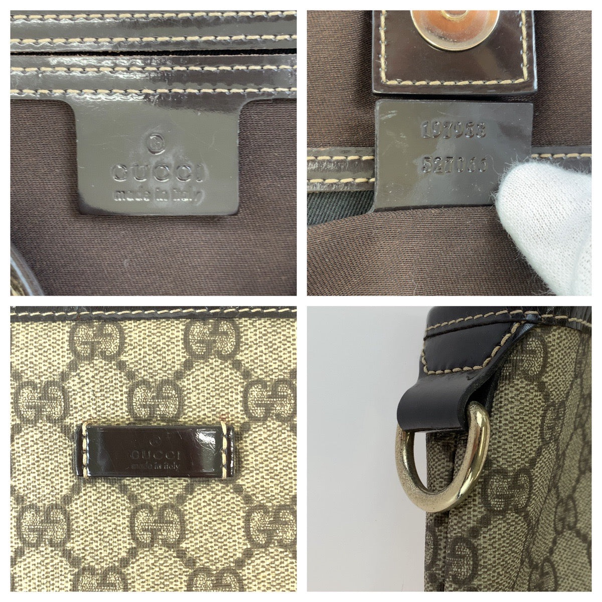 111688
GUCCI グッチ ブラウン ゴールド金具 GGスプリームキャンバス / レザー 197953 トートバッグ ショルダーバッグ  レディース