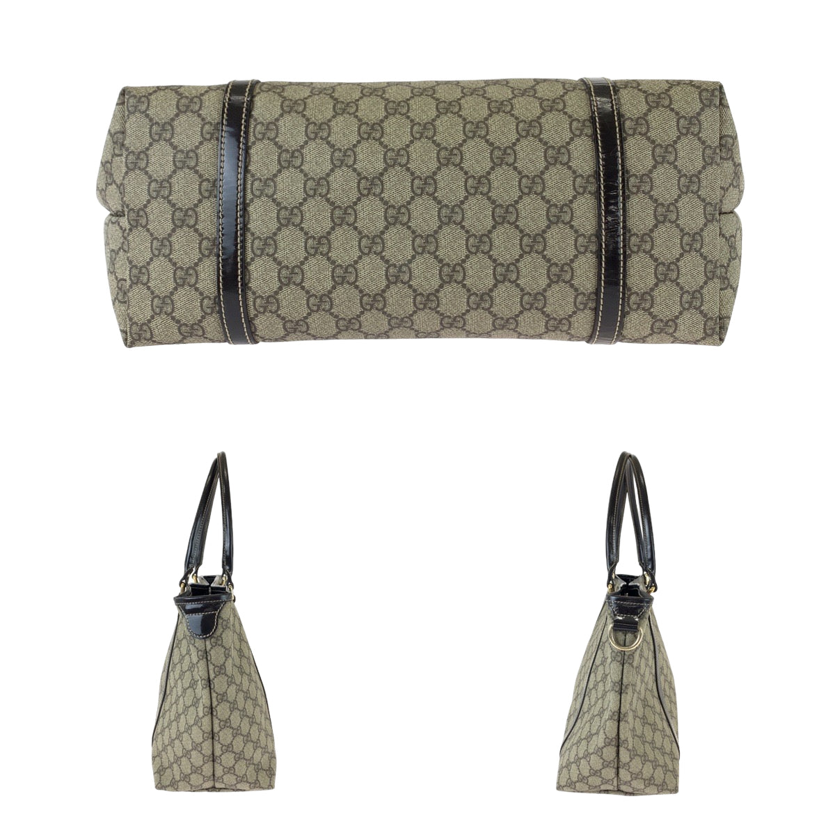 111688
GUCCI グッチ ブラウン ゴールド金具 GGスプリームキャンバス / レザー 197953 トートバッグ ショルダーバッグ  レディース