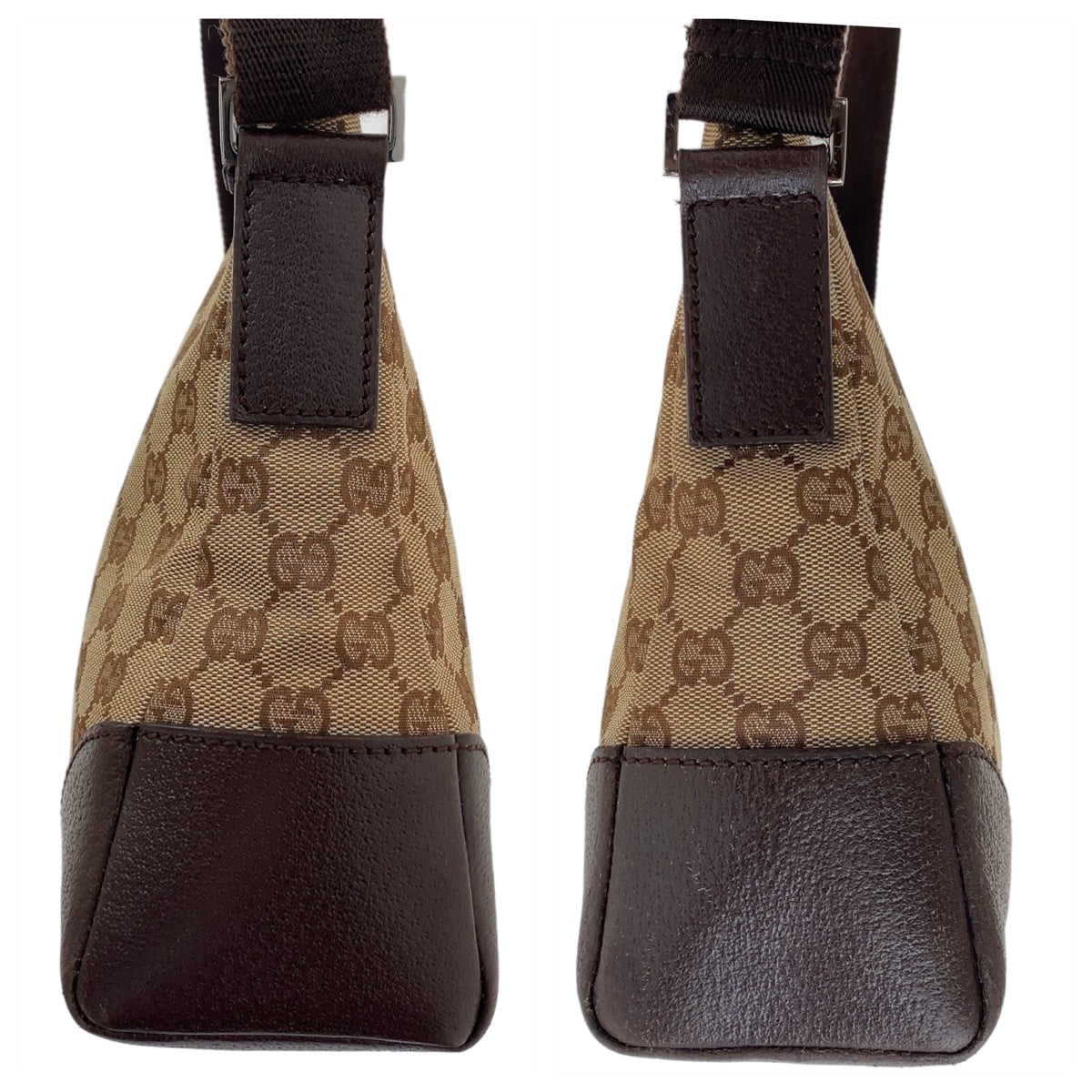 111689
GUCCI グッチ GG柄 ベージュ ブラウン シルバー金具 GGキャンバス / レザー 114273 斜め掛け ショルダーバッグ  レディース
