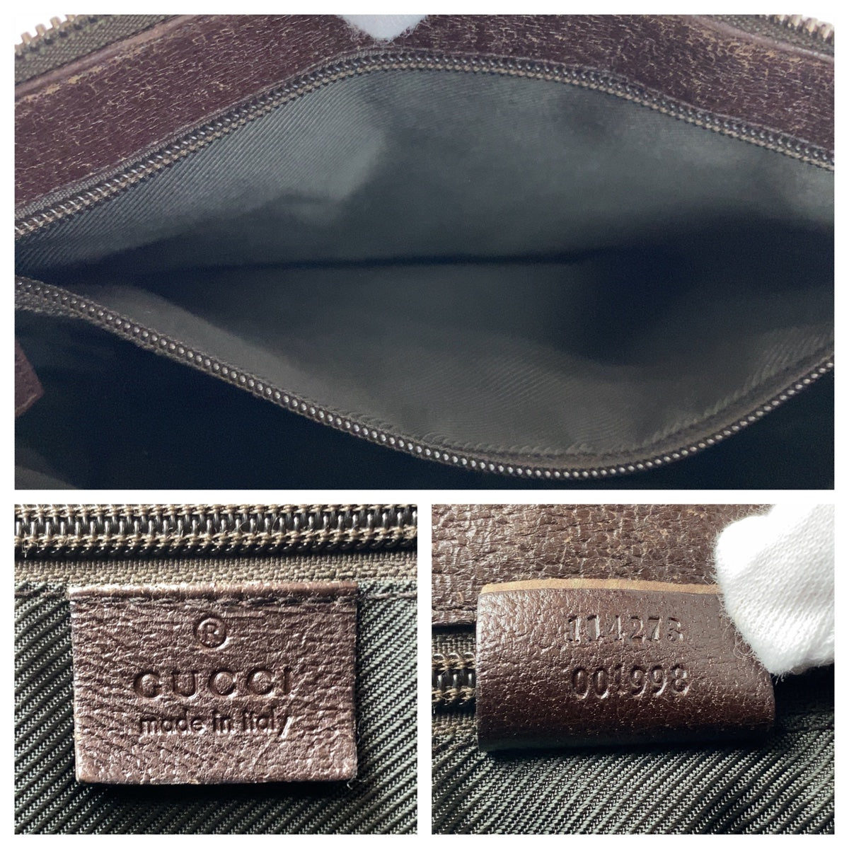 111689
GUCCI グッチ GG柄 ベージュ ブラウン シルバー金具 GGキャンバス / レザー 114273 斜め掛け ショルダーバッグ  レディース