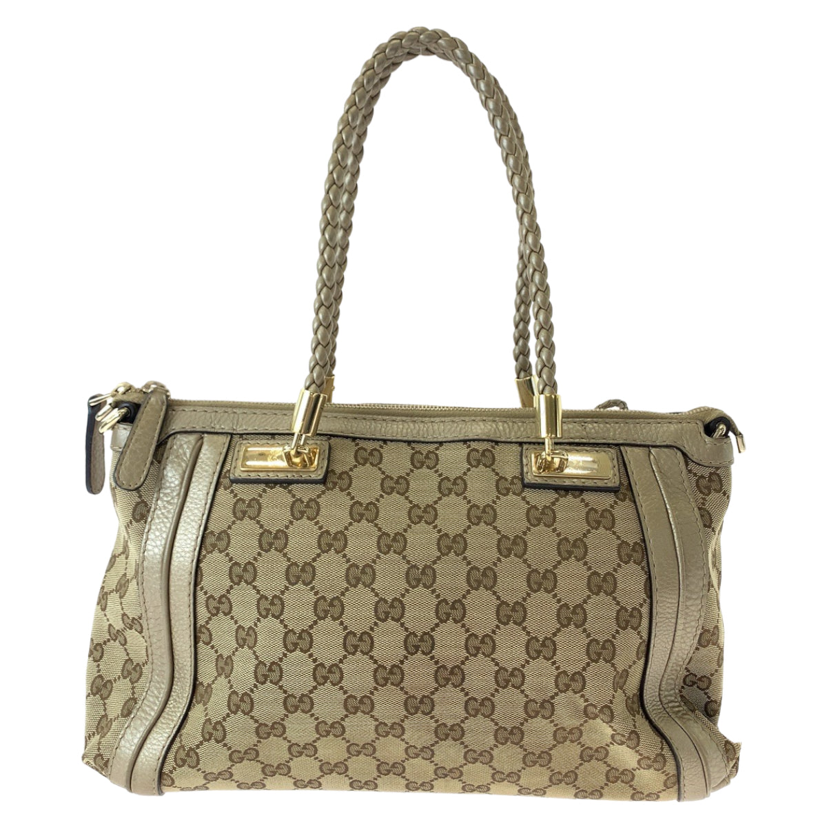 11693
GUCCI グッチ ベラ バンブー リボン タッセル ブラウン ゴールド金具 GGキャンバス 282300 トートバッグ ハンドバッグ  レディース AB27